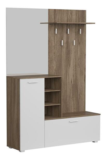 Set mobilier pentru hol VETLANDI (stejar ansberg + alb)