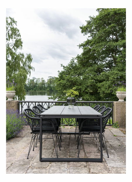 Záhradný stôl Dormeria (sivá + čierna)