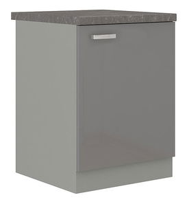 Dulap inferior de bucătărie Milo  60 D 1F BB (gri + gri lucios)