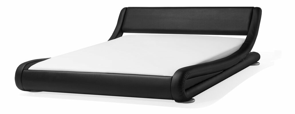 Bračni krevet 160 cm AVENUE (s podnicom) (crna mat)
