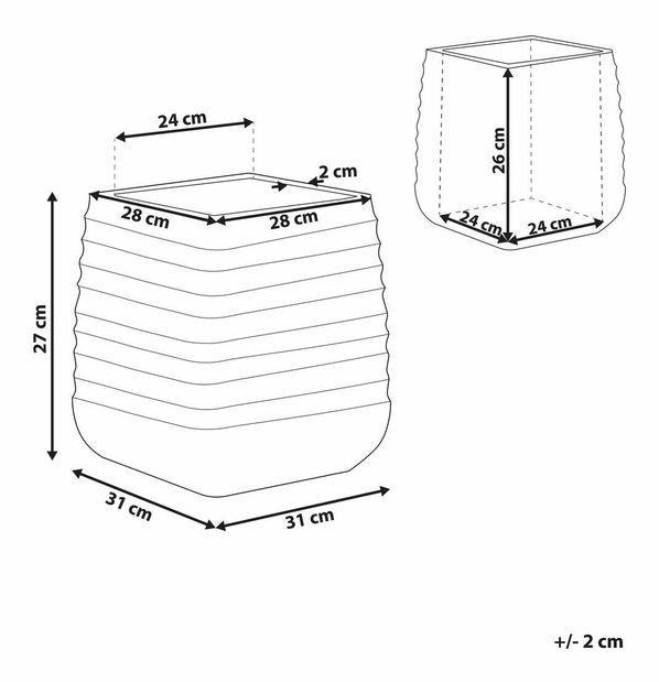 Saksija za cvijeće Parik (pepeljasto bijela)