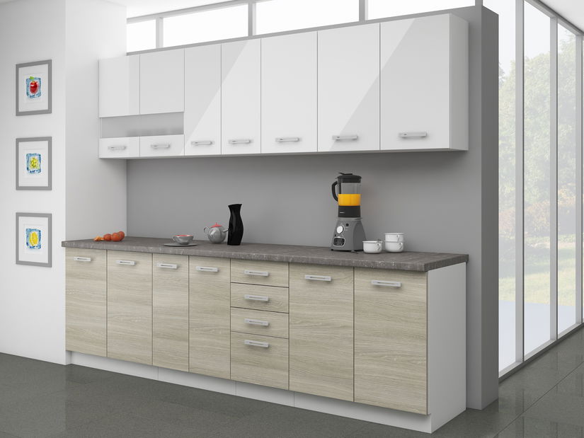Kuhinja Loile 260 cm (bijela + hrast latte) *rasprodaja