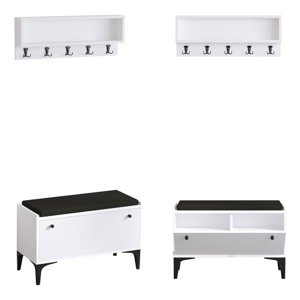 Predsieňová zostava Aliex 10 (Biela + Čierna)