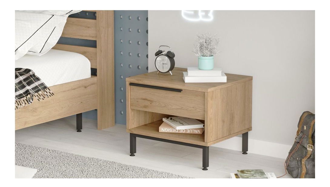 Noćni stolić Otto 14 (orah + crna)