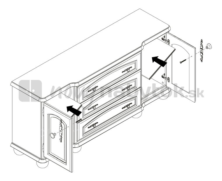 Komoda BRW BAWARIA DKOM 2D3S/185