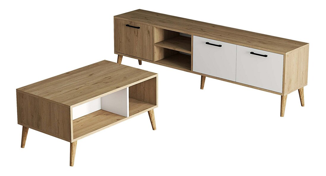 Mobilier living Sakura (Stejar + Alb)