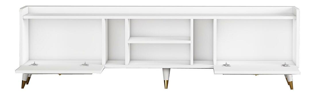 TV asztal/szekrény Kadole 2 (fehér + arany) 