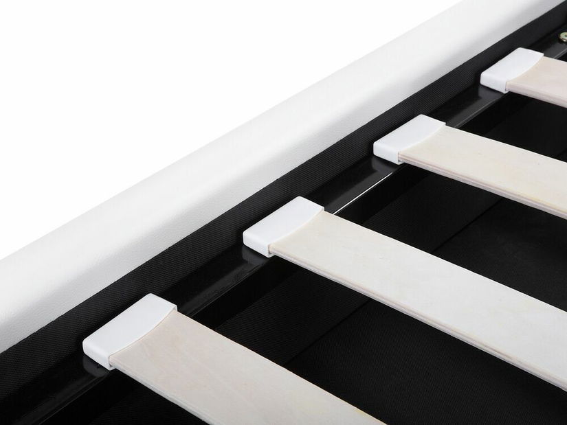 Egyszemélyes ágy 90 cm MATH (ágyráccsal és tárolóhellyel) (fehér)