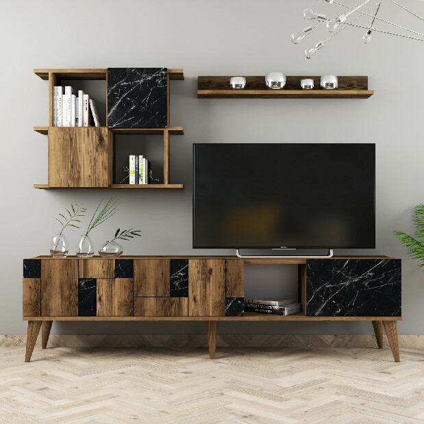 Mobilier living Madryt (Nuc + Negru)