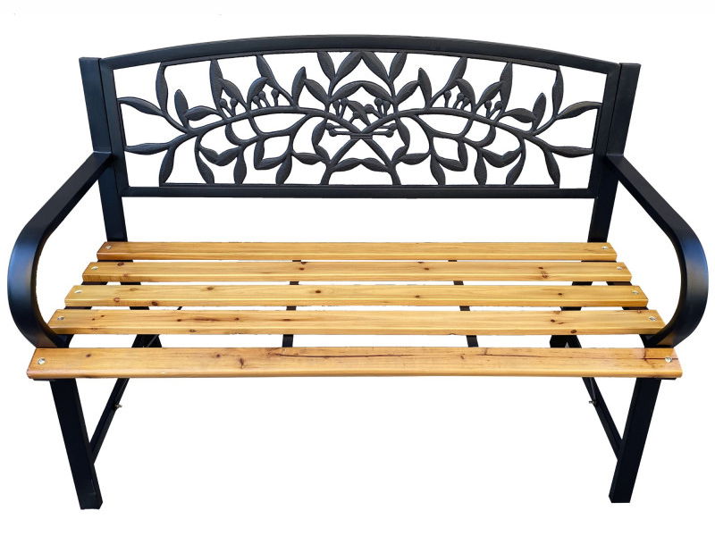 Záhradná lavička Rita (čierna + prírodné drevo)