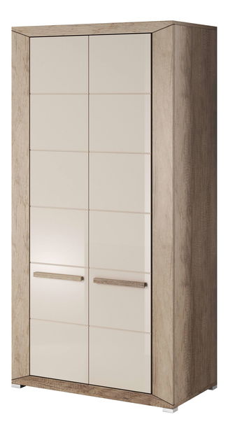 Šatníková skriňa Laurie Typ 18 (dub canyon monument + lesk sivý pieskový)
