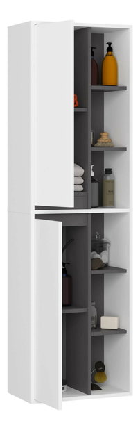 Dulap de baie Vambos W50 2D 6P (alb + grafit)