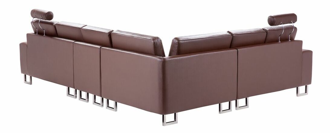 Rohová sedačka SILKEBORG (koža) (hnedá) (P)