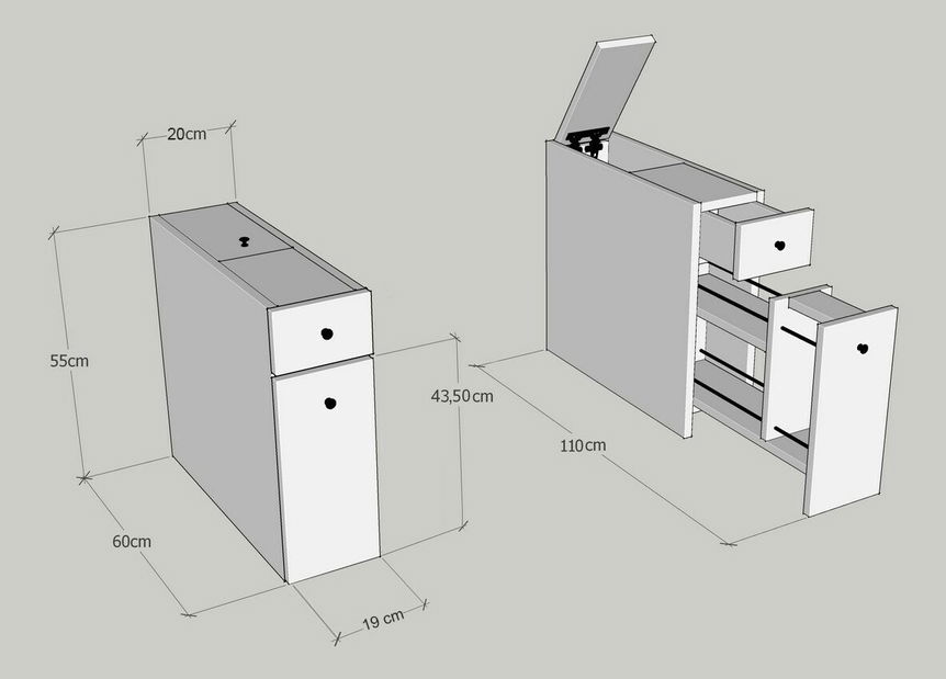 Dulap de baie Calia (Stejar)