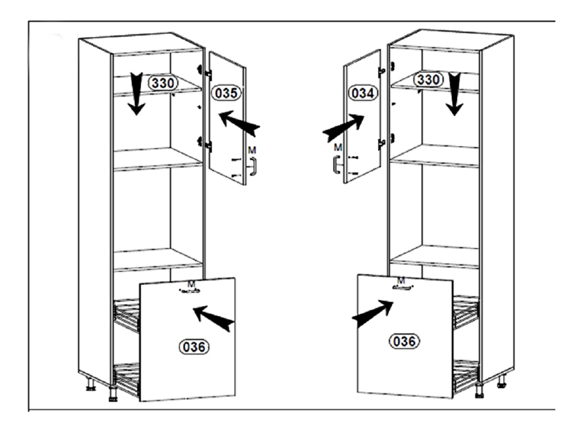 Dulap pentru alimente Regnar D60P (alb + pin nordic)