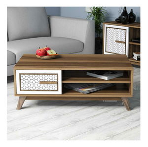 Dohányzóasztal Aysha (dió + fehér)