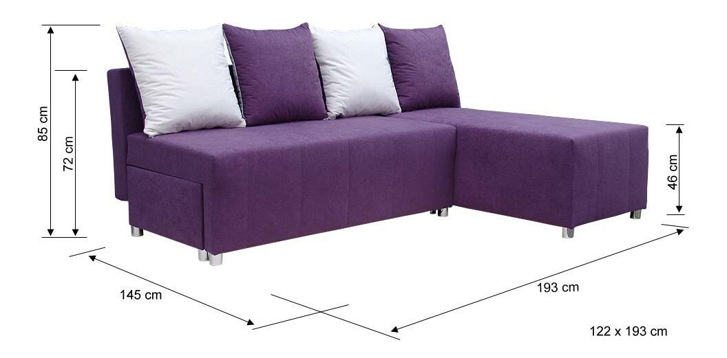 Sarokkanapé Brigid (szürke + párnák)