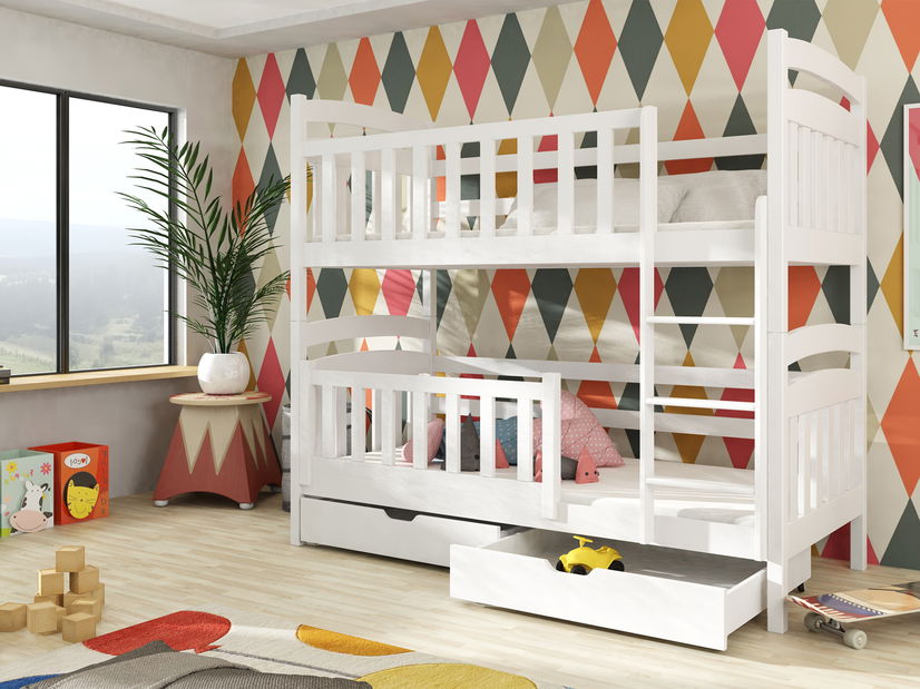 Dječji krevet 90 x 190 cm Penny (s podnicom i prostorom za odlaganje) (bijela)