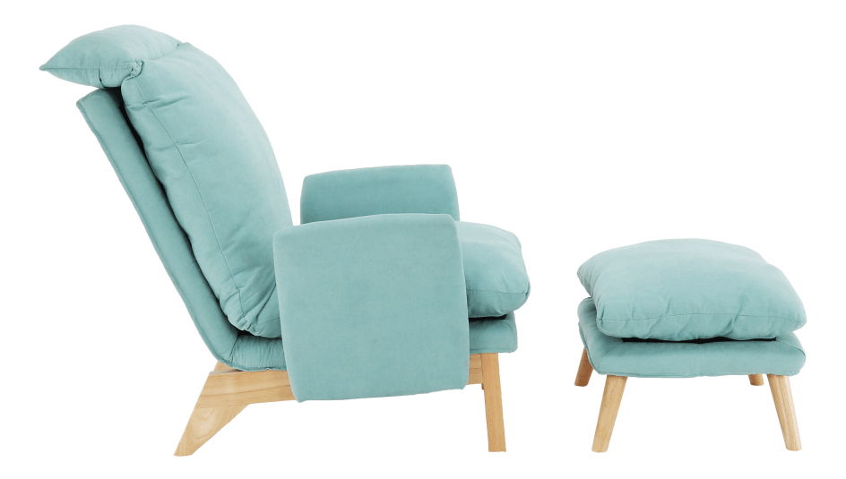 Fotoliu cu suport picioare Zintius (mentol)