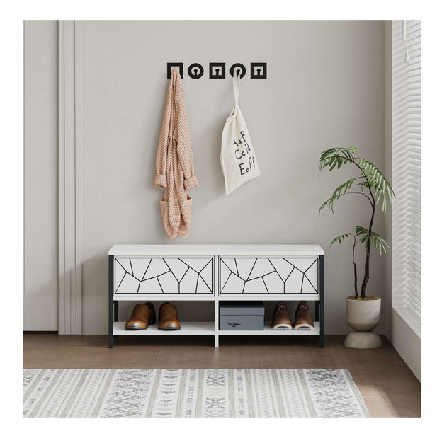 Skrinka na topánky Ingola (biela) 