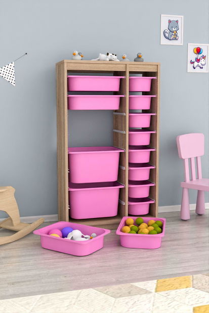 Játékrendszerező Dremonka 6 (szonoma tölgy + rózsaszín)