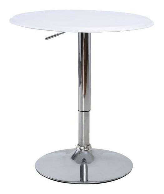 Barový stôl Brindon (biela + chróm)