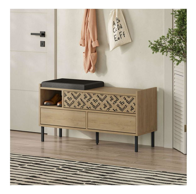 Dulap pentru pantofi Heton (Stejar zafir + Stejar) 