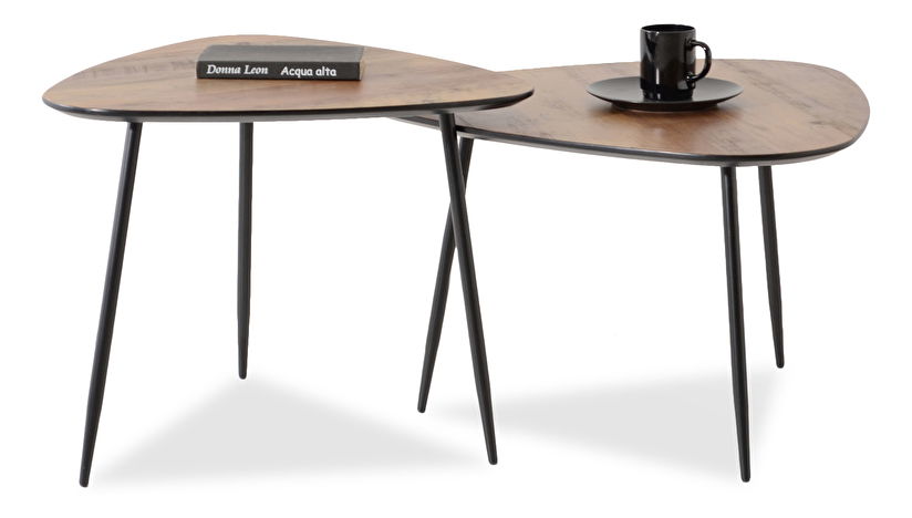 Măsuță de cafea Rossi Zest Xl (nuc + negru)
