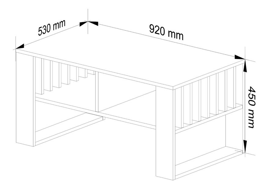 Dohányzóasztal Renunciara (craft tölgy + fekete)