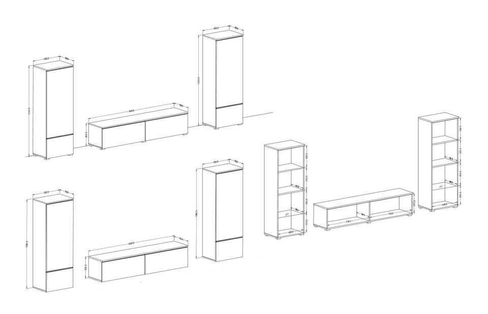 Obývacia stena Alyce Typ 09 (biela vysoký lesk)
