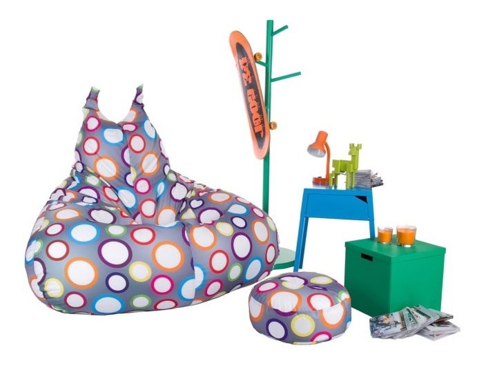 Fotoliu puf cu taburete Bobo XXXL (gri)