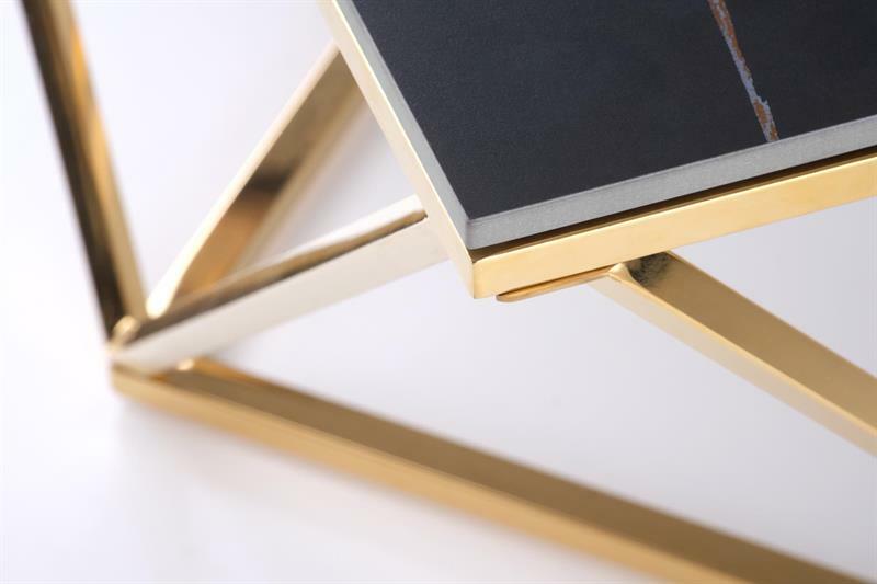 Stolić za kavu Feliciana (crni mramor + zlatna)