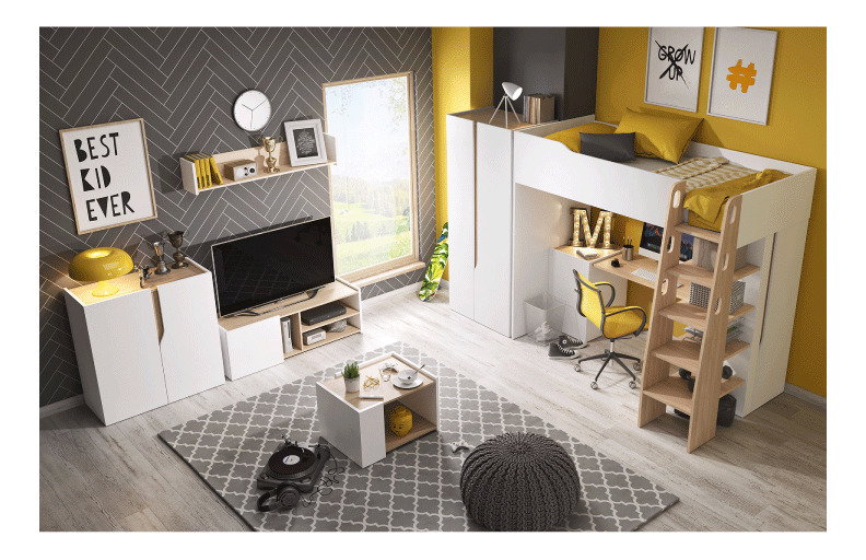 Poschodová rozložiteľná posteľ Luini (s roštom)