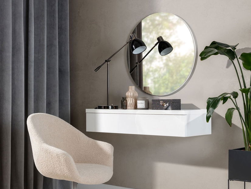 Fésülködőasztal Wepanda (fehér + fényes fehér) 