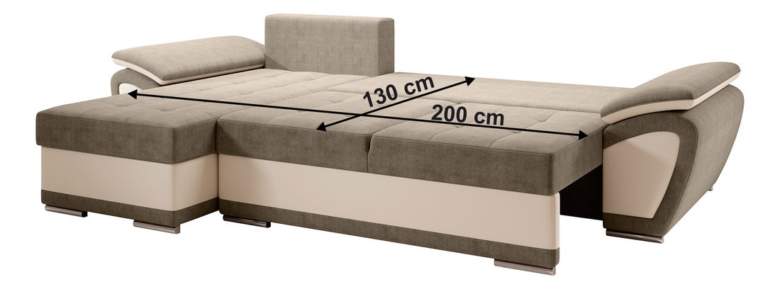 Colțar extensibil Elik (bej piele ecologică + orinoco 24) (S)