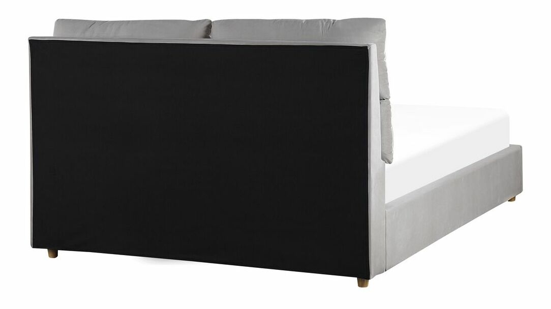 Manželská posteľ 140 cm Batil (sivá) (s roštom) (s úl. priestorom)