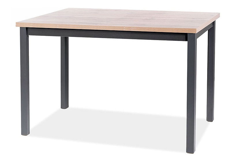 Masă de sufragerie Alfred (stejar wotan + negru) (pentru 4 persoane)