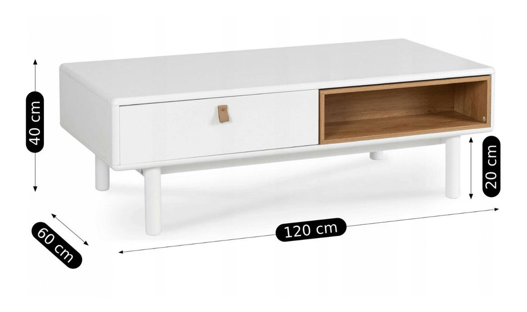 Dohányzóasztal Abajo (fehér) 