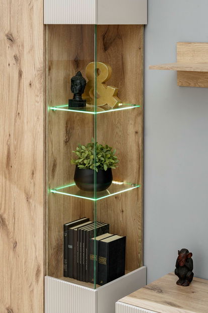 Obývacia stena Catalis (dub vikingský + kašmír) (s osvetlením)