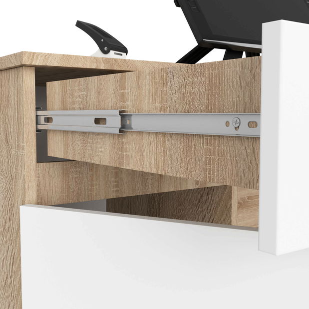 Masă PC Aranandose (stejar sonoma + alb)