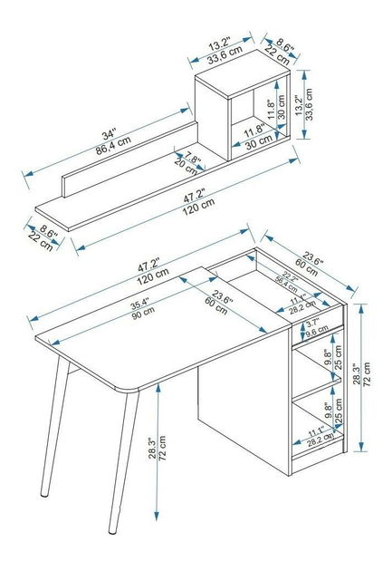 PC stolík Egress (biela)