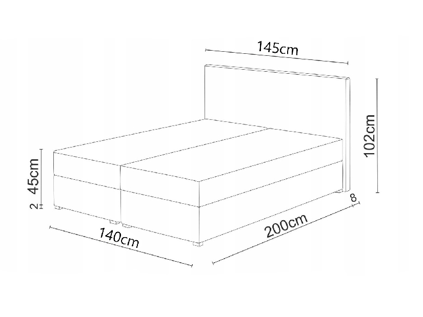 Kontinentális ágy 140x200 cm Waller (bézs) (ágyráccsal és matraccal) *bazár
