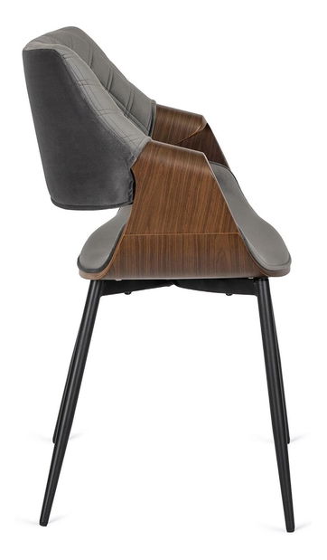 Blagovaonski set Lateral (orah + crna + siva) (za 4 osobe)