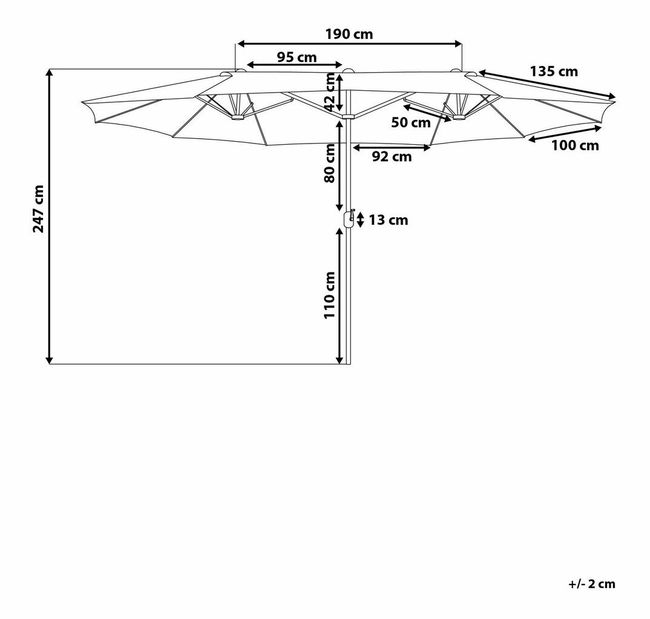 Kerti napernyő 270 cm SILVANIA (poliészter) (világosbézs)