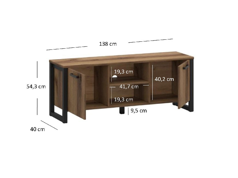 TV asztal Marni (sötét delano tölgy)