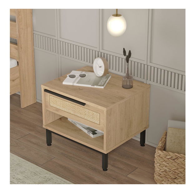 Noptieră Otto 14 (nuc + stejar + negru)