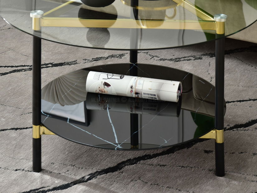 Dohányzóasztal Ontario (fekete márvány + fekete)