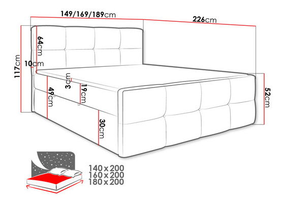 Manželská posteľ 180 cm Monticulo (tmavozelená)