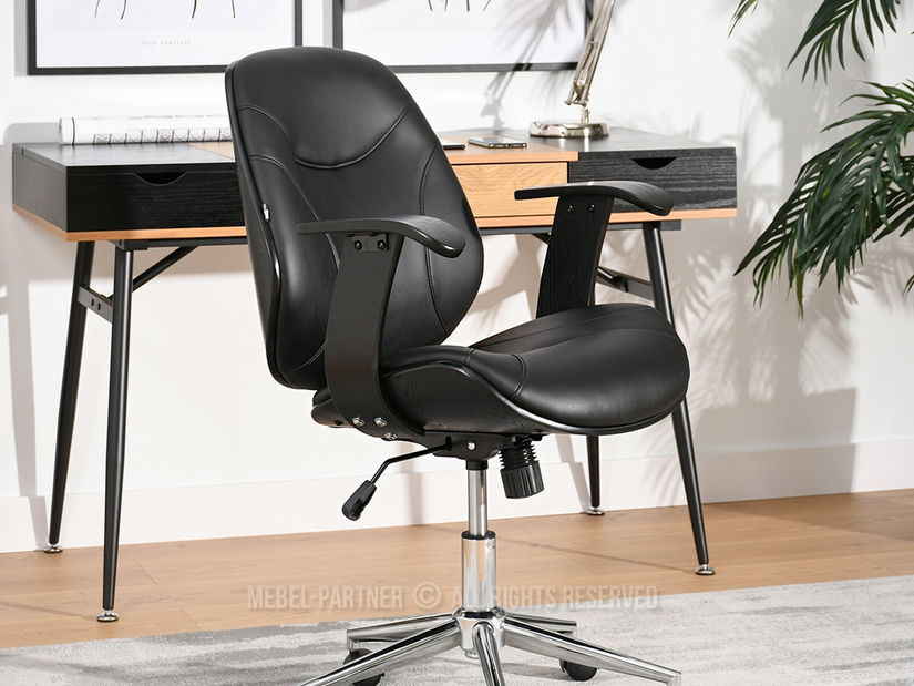 Fotelja Raynold (crno drvo + krom)