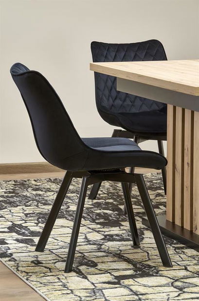 Széthúzható étkezőasztal 130-180 cm Lalia (fekete) (6 8 fő részére)